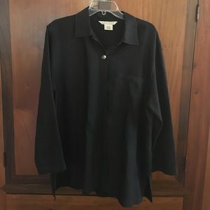Black Linen Button Down Shirt