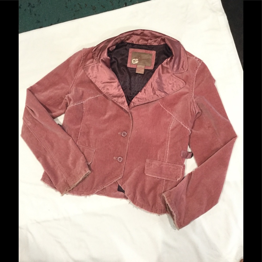Pink velvet blazer