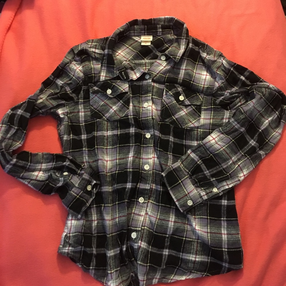 Mossimo supply co XL purple and Grey plaid shirt
