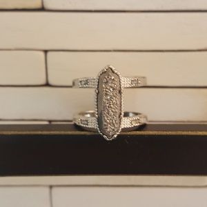 Kendra Scott platinum druzy double band Size 7