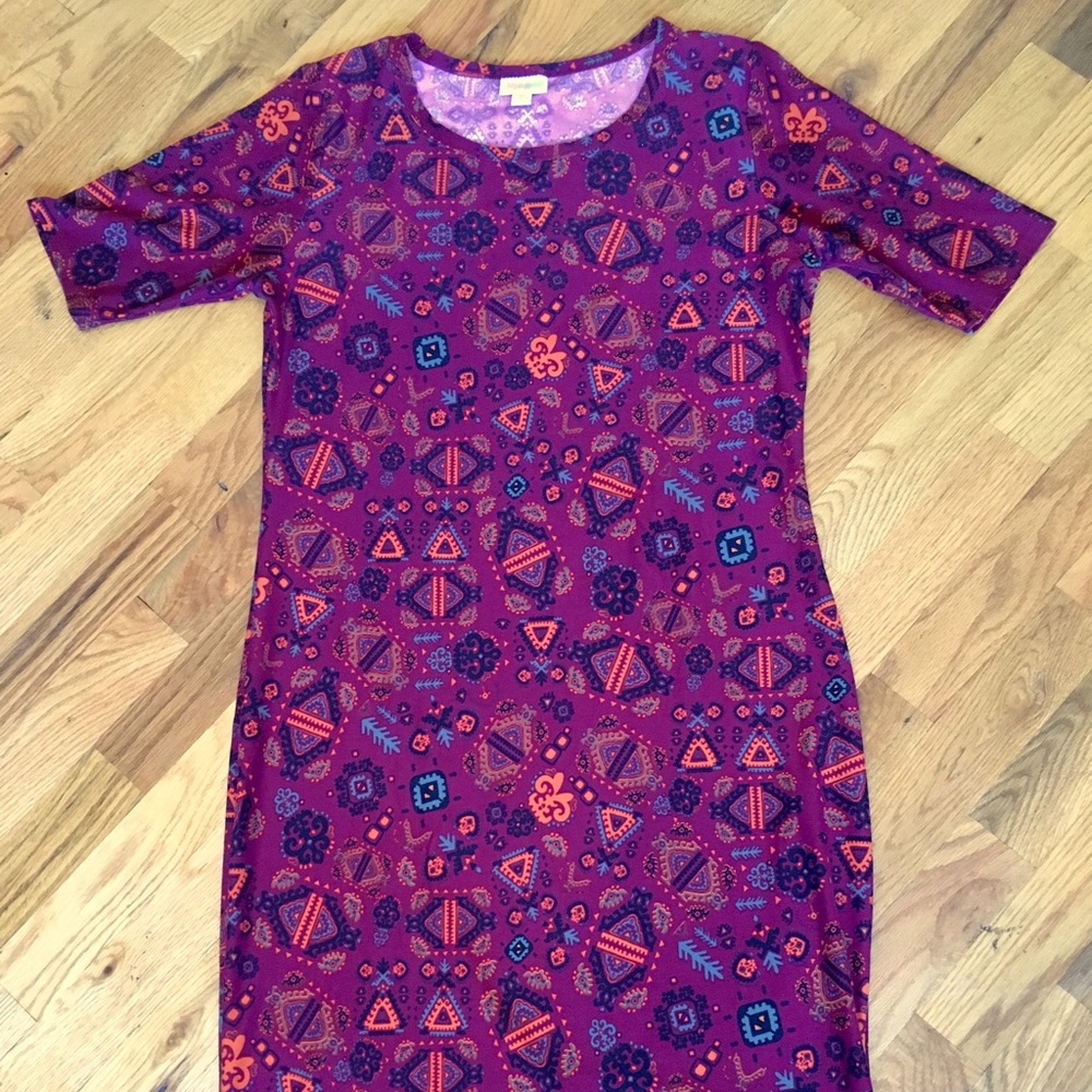 LuLaRoe Julia Dress Aztec & Leggings Material