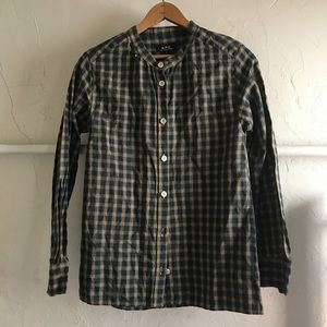 APC button down plaid shirt