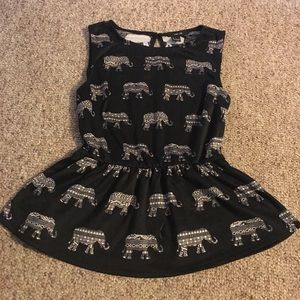 Elephant print peplum top