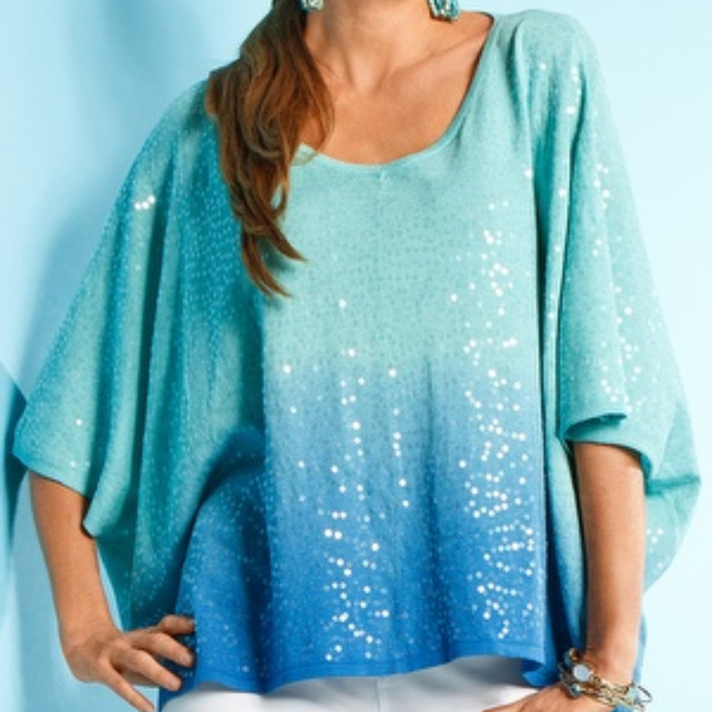 Sequin Ombre Poncho