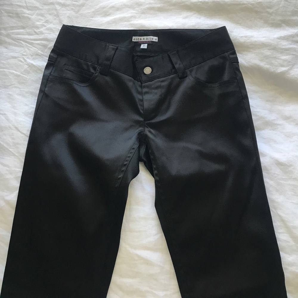 Alice & Olivia Black Zip Pants