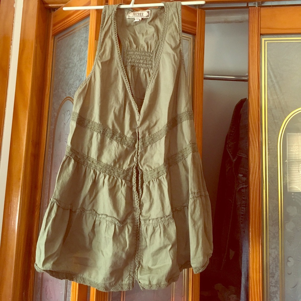 Flared Olive Green Top