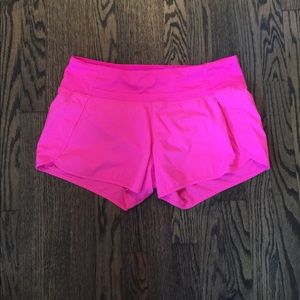 Lululemon hot pink running shorts