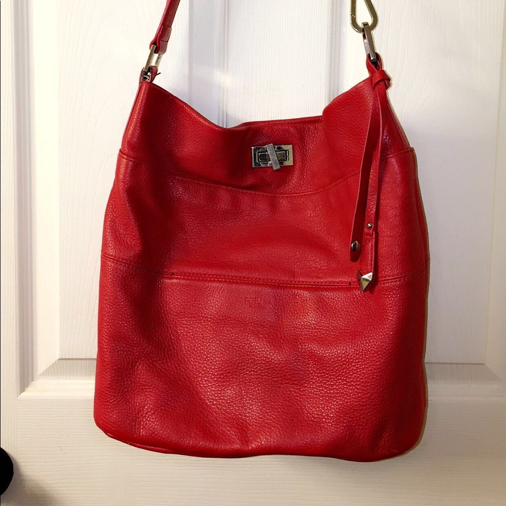 Perlina Red Leather Purse