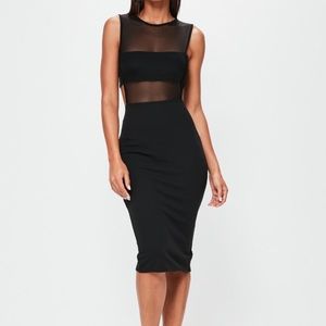 Missguided crepe sleeveless cut out midi dress
