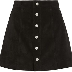 Alexa Chung AG Gove Black Suede Skirt