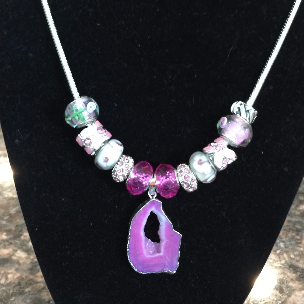 Purple Geode with Beads