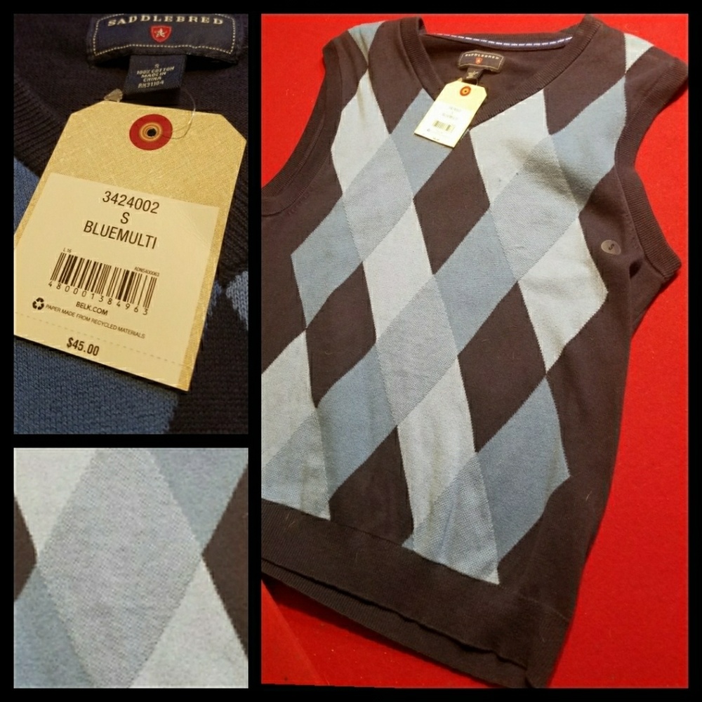 V-neck sweater vest navy blue