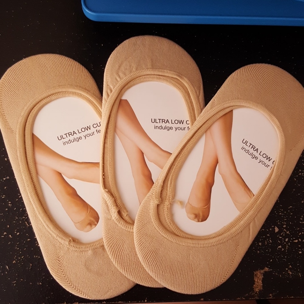 3 Pairs No Show Non Slip Socks