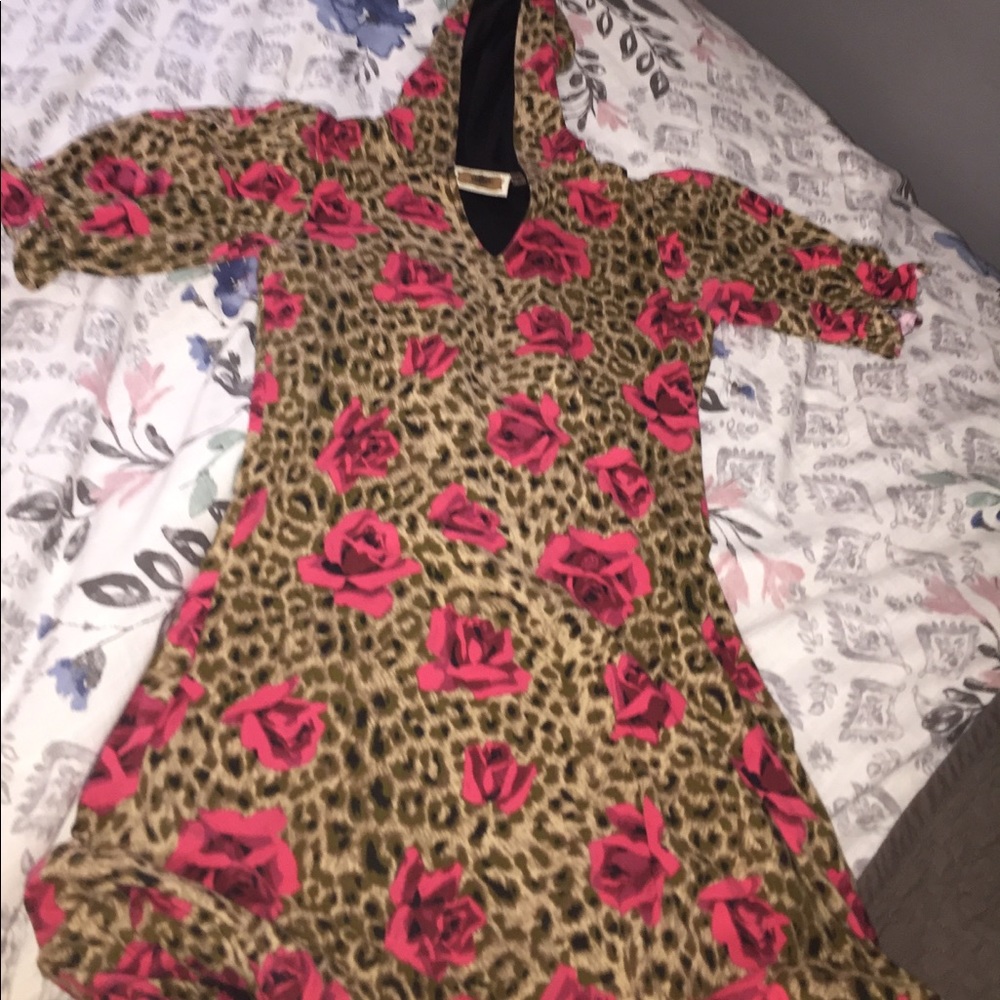 Boutique cheetah rose dress