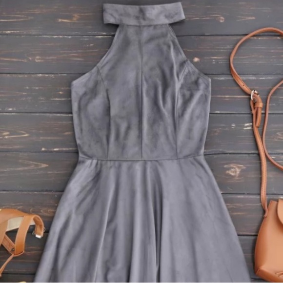 !! LAST !! Faux Suede Lace Up Dress - Picture 3 of 4