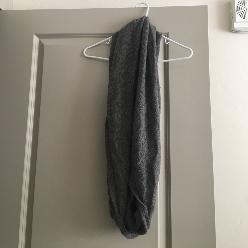 Grey wool infinity scarf