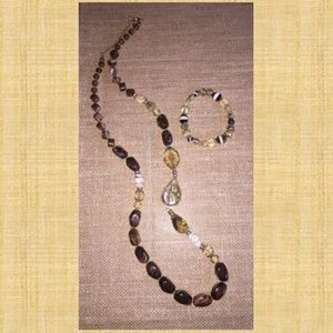 Beaded Necklace + Bracelet Set