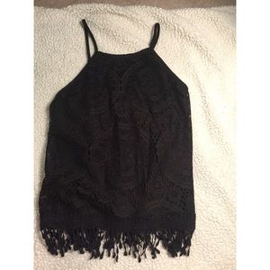 Black lacey and textured tank
