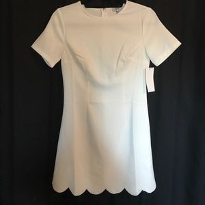White scallop-trim short dress NEVER WORN, TAGS ON