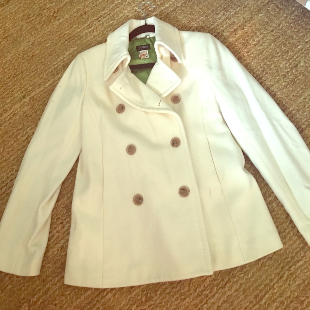 Jcrew Ivory Peacoat with Thinsulate liner size M