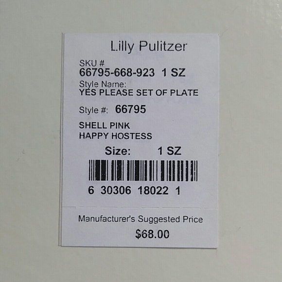 Lilly Pulitzer "Yes Please" Set of Hostess Plates - Picture 8 of 8