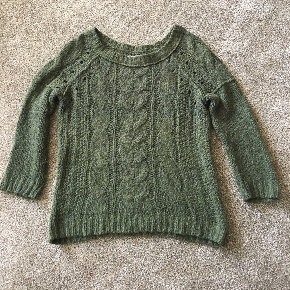 Green knit sweater