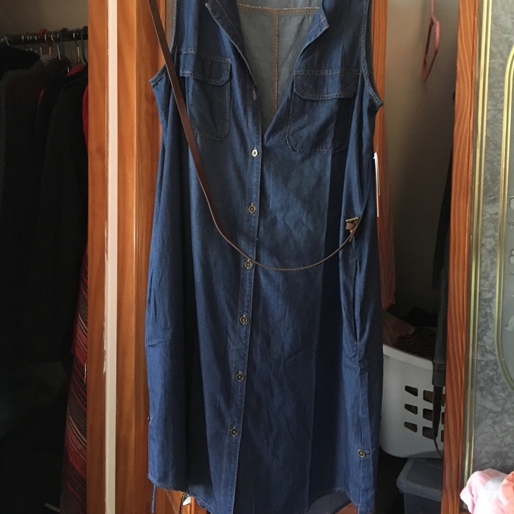 Belted Denim Dress
