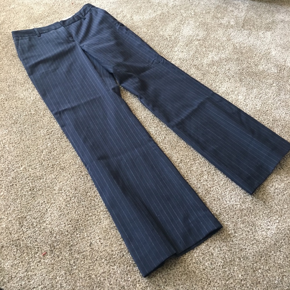 Navy pinstripe pants