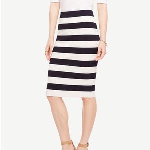 Ann Taylor Striped Sweater Pencil Skirt