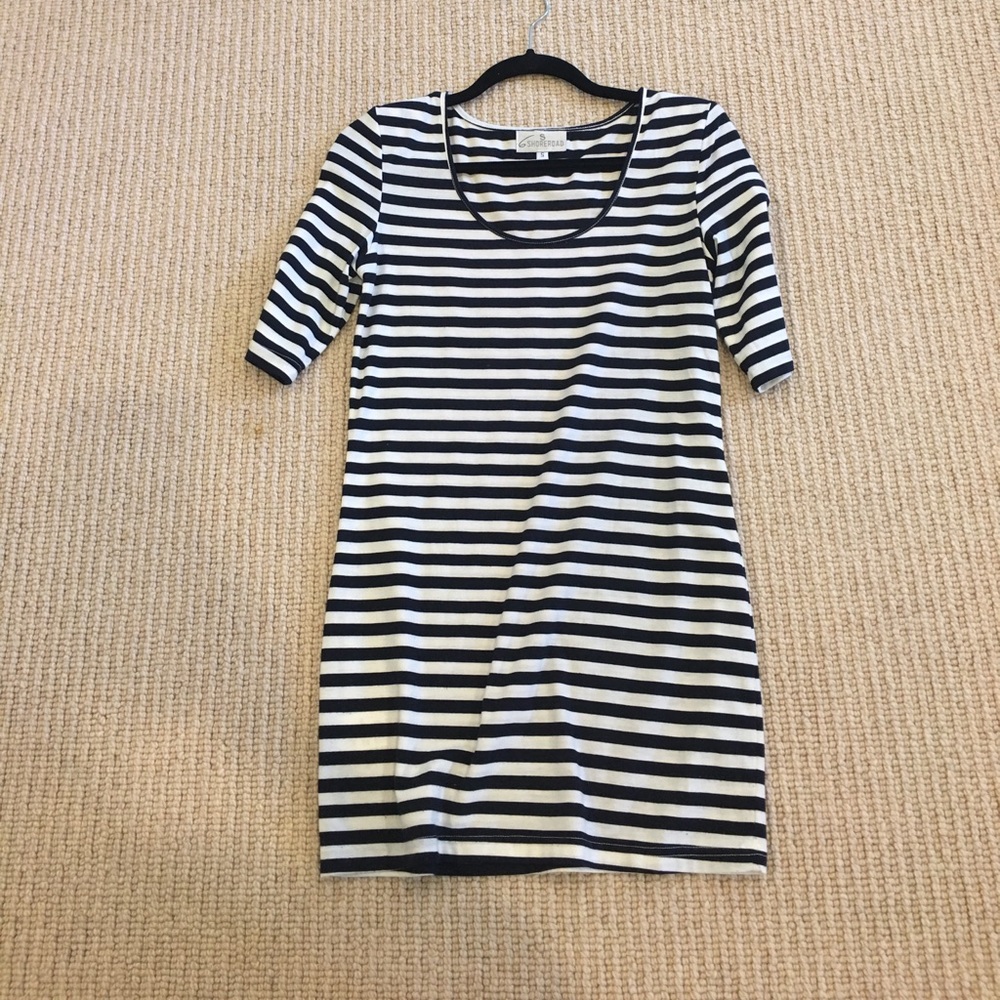 Striped blue and white dress