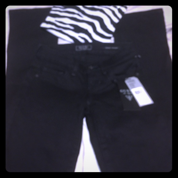 Guess Denim - Guess Black Starlet Straight Leg 23 Jeans