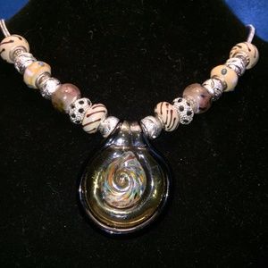 Dichroic Glass Necklace with BEADS