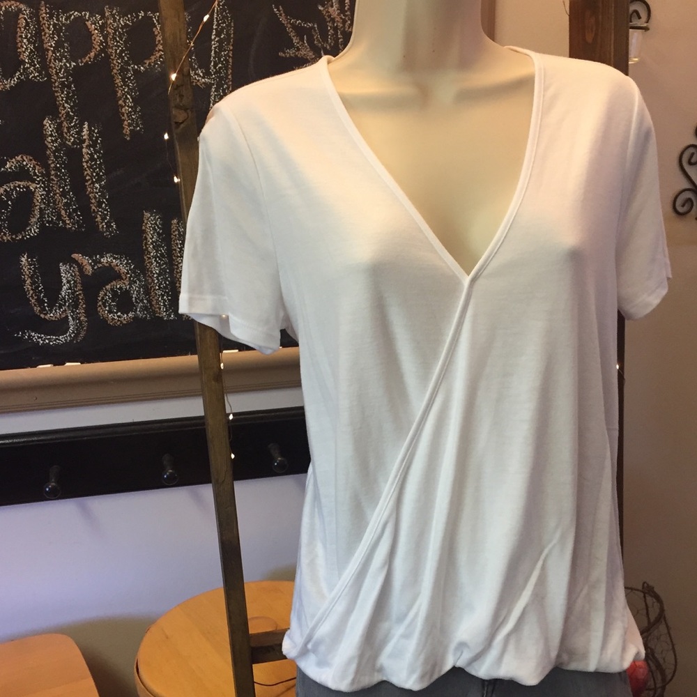 NWT Wrap-Front Top, M