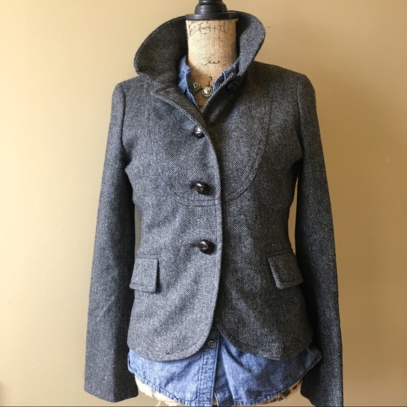 🛑SOLD J.crew Bella jacket irish wool herringbone - Picture 2 of 8