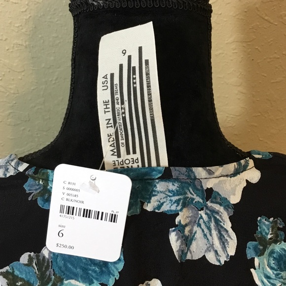 Free People Midnight Garden Blue Rose Floral Maxi Dress 6 - Picture 8 of 8