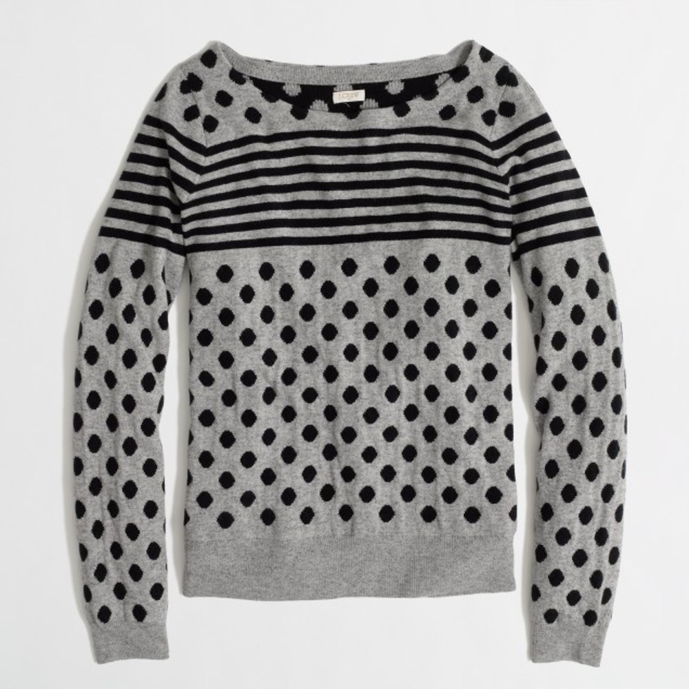 *SOLD* J.Crew Factory Warmspun Stripe-dot Sweater