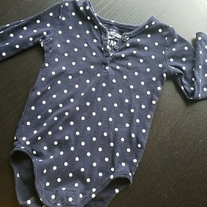 Oshkosh Navy Long Sleeved Onsie