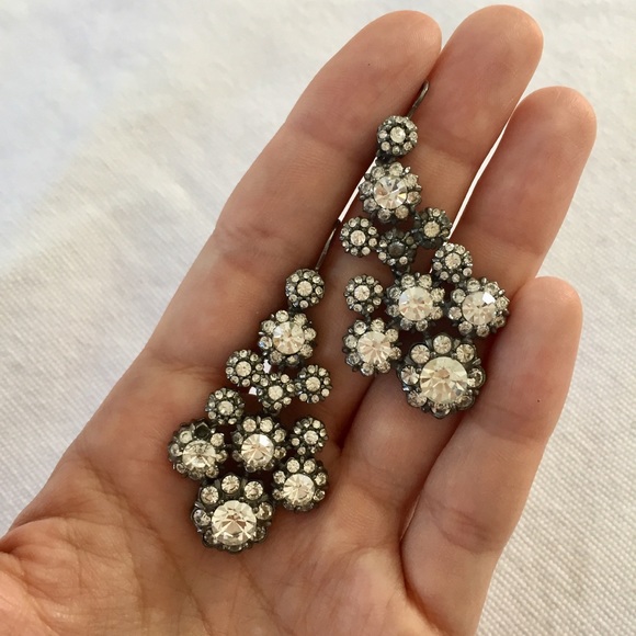 Lee Angel Silver Glass Chandelier Earrings - Picture 2 of 3