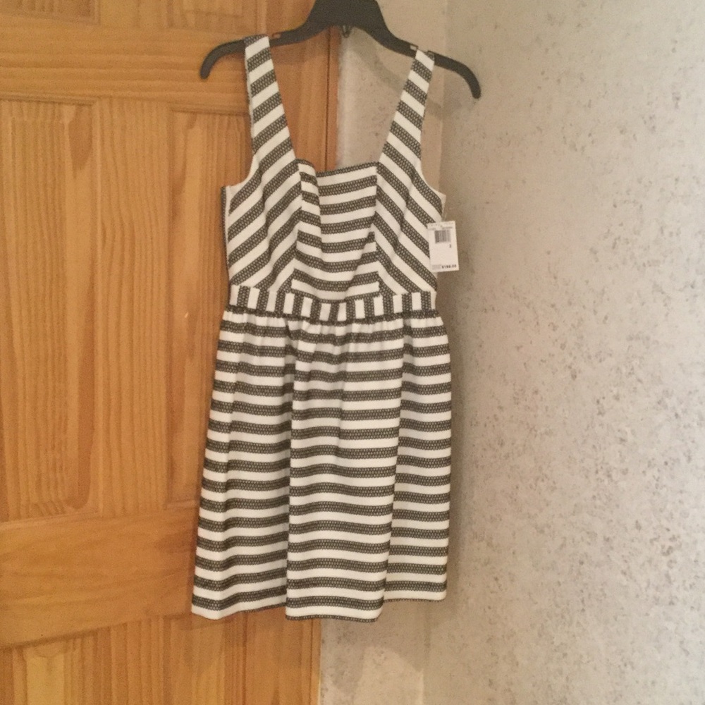 NWT Trina Turk black and white striped dress.