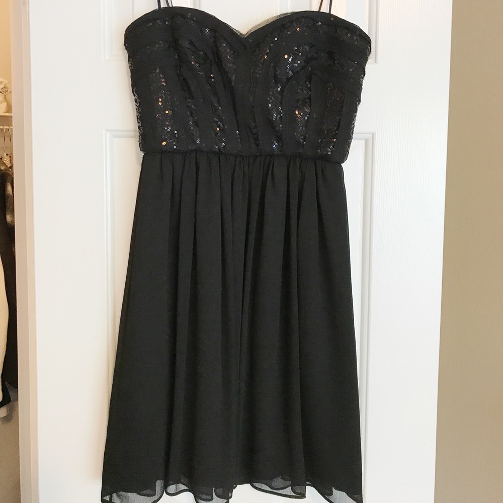 BCBG black strapless cocktail dress