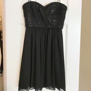 BCBG black strapless cocktail dress