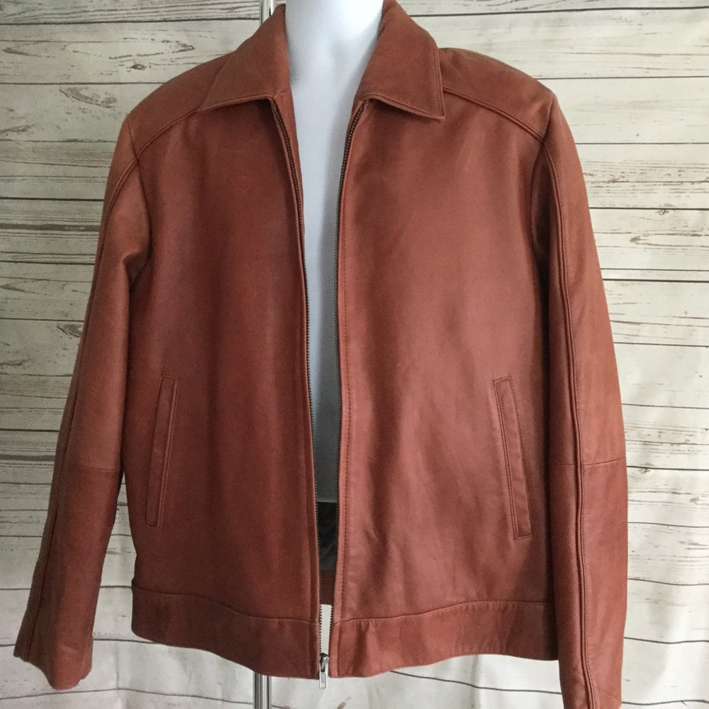 Cognac Wilsons Leather Jacket Large