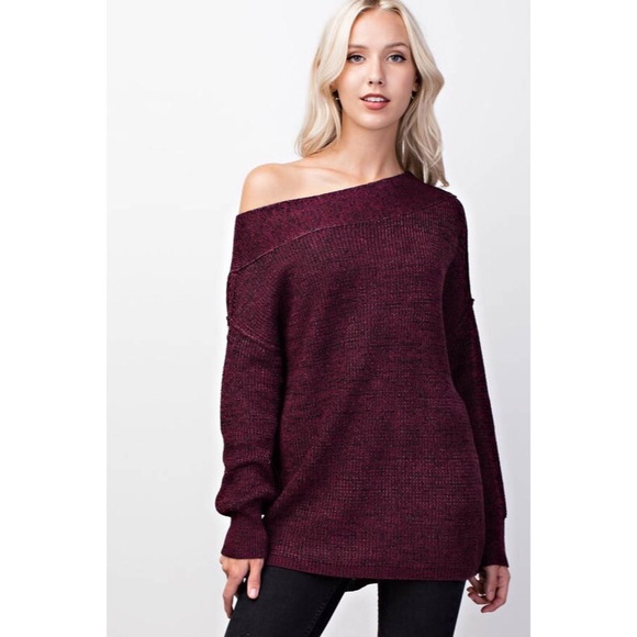 likeNarly Sweaters - Bailey Boatneck Sweater - Burgundy