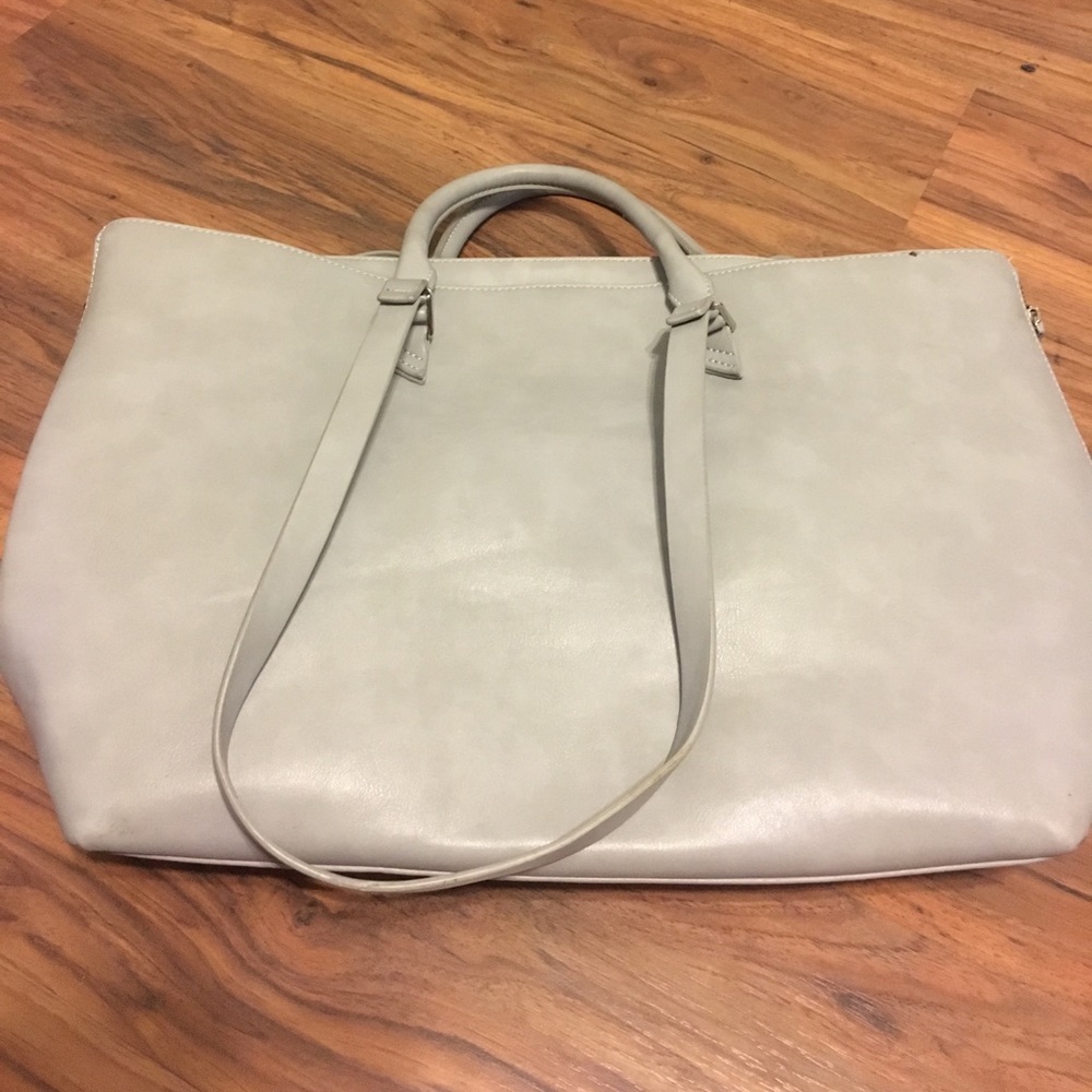Grey leather bag