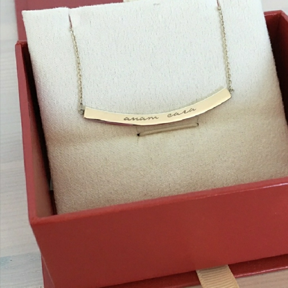 Sterling silver soul friend bar necklace