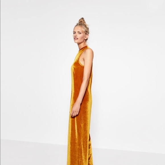 mustard velvet jumpsuit