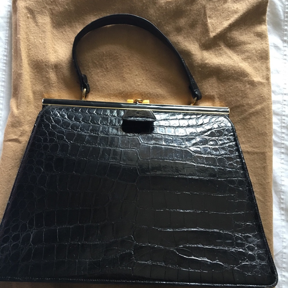 Bienen-Davis black Crocodile Vintage purse