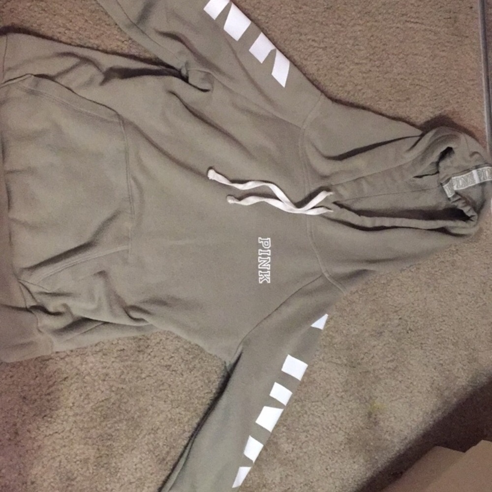 Pink Victoria's Secret hoodie.