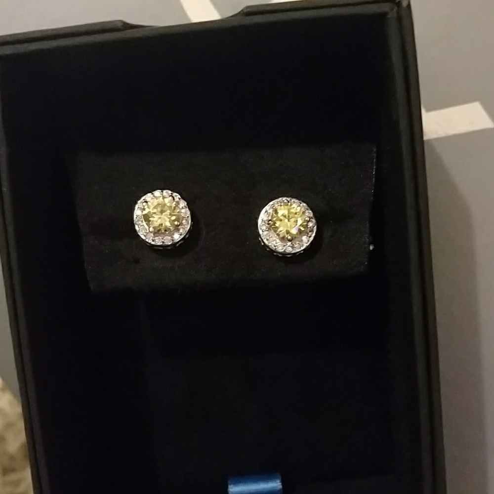 Yellow stud earrings