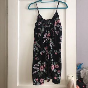 Floral Key Hole Bowed Dress